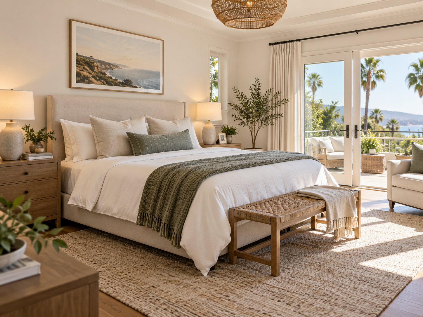 Bright well-maintained bedroom ready for recurring house cleaning